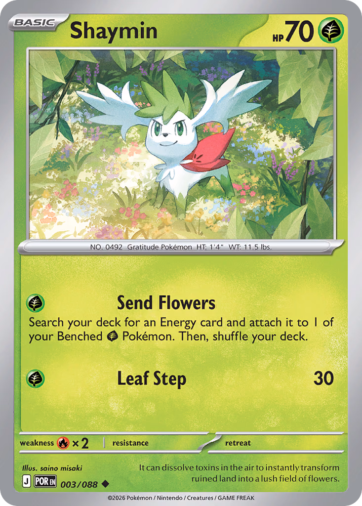 Shaymin Pokemon card (003/088, Perfect Order)