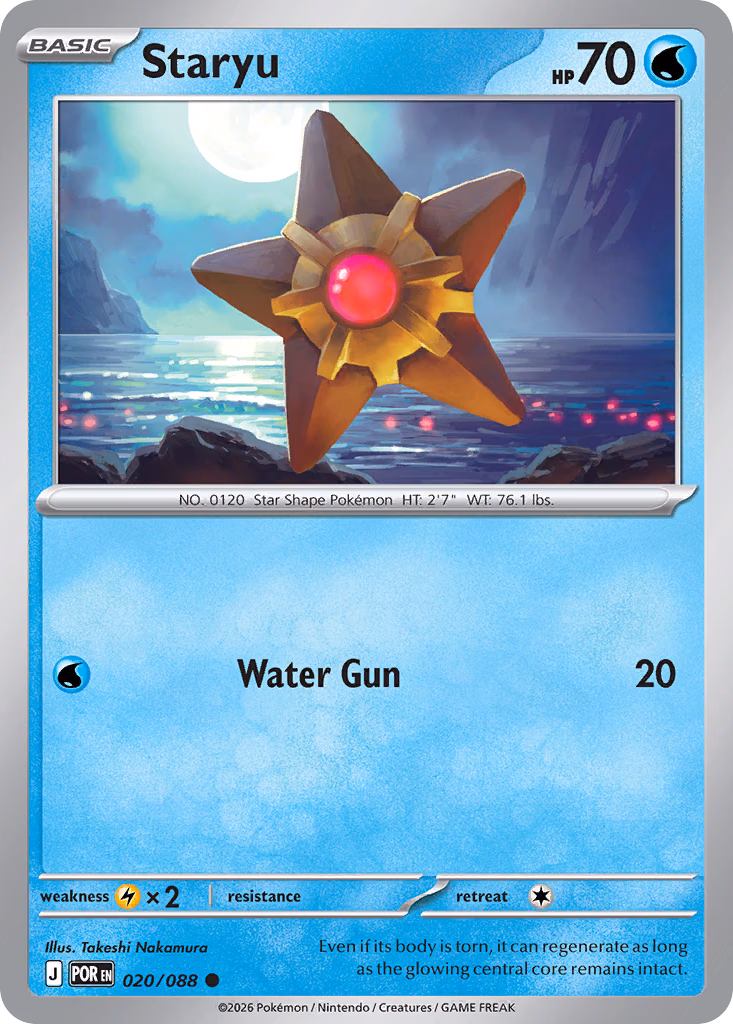 Staryu Pokemon card (020/088, Perfect Order)