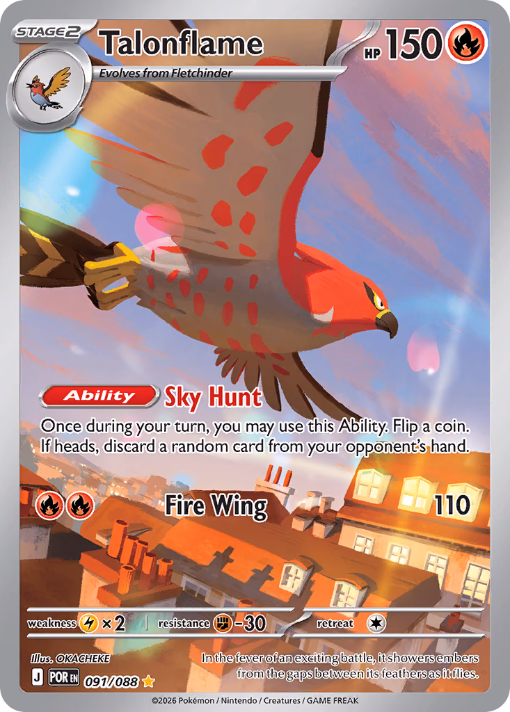 Talonflame Pokemon card (091/088, Perfect Order)