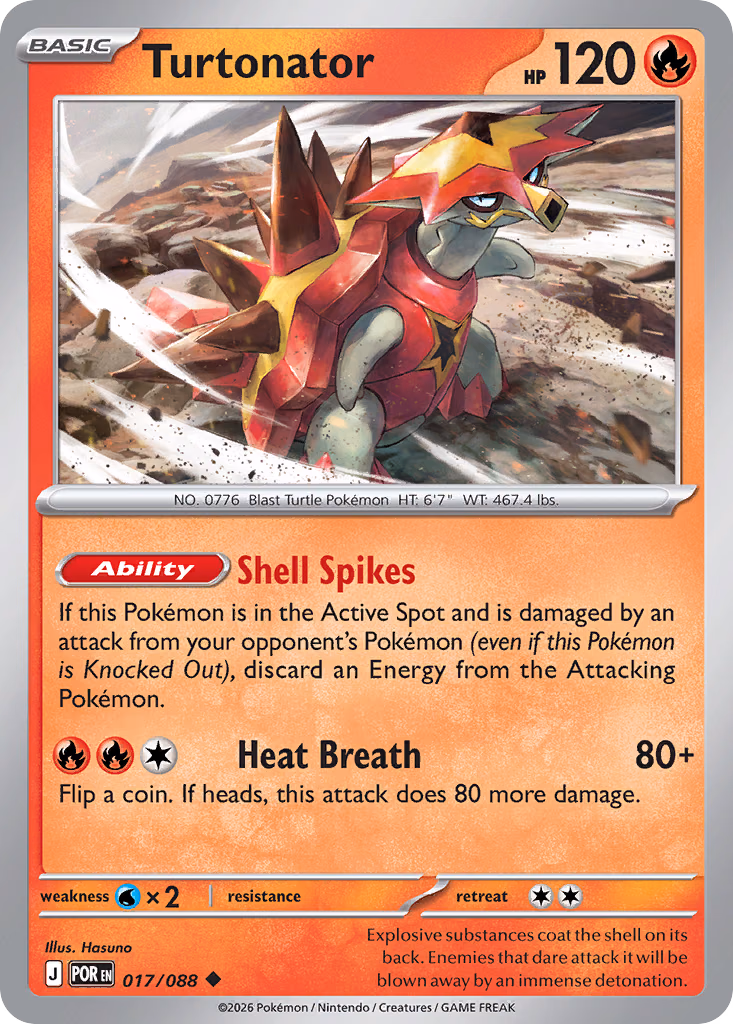 Turtonator Pokemon card (017/088, Perfect Order)