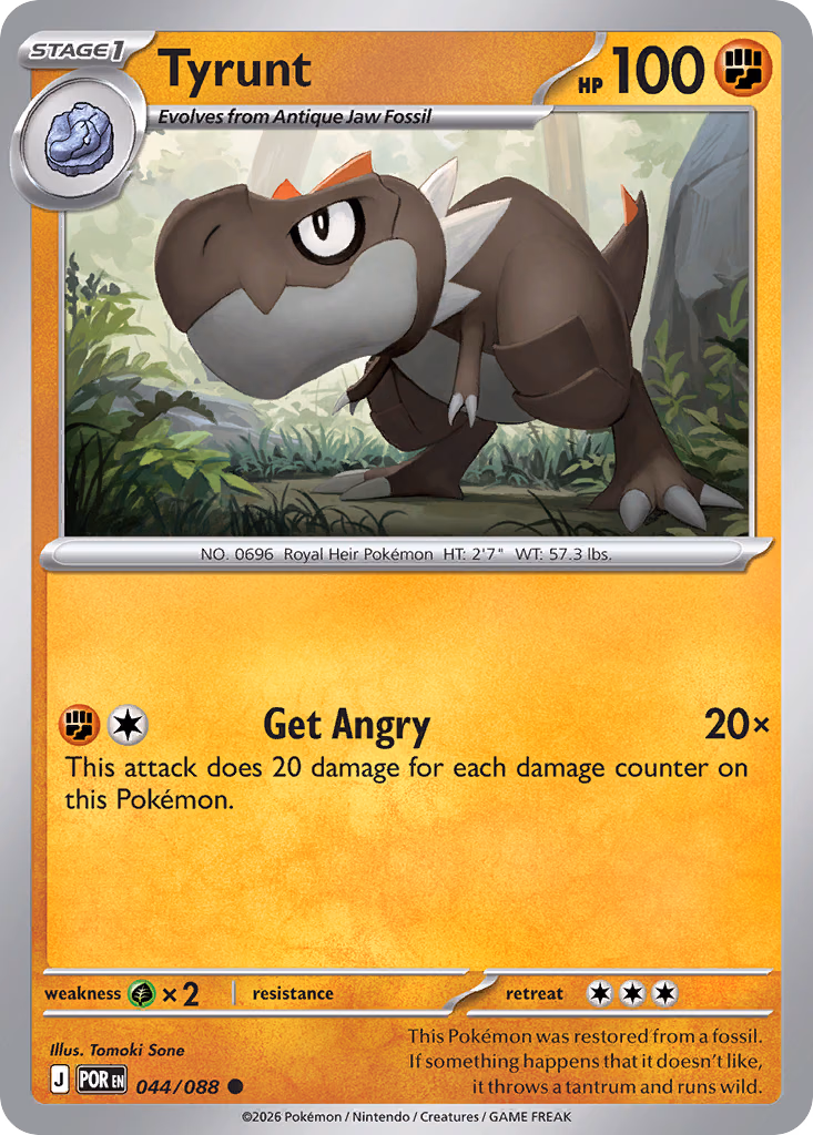 Tyrunt Pokemon card (044/088, Perfect Order)