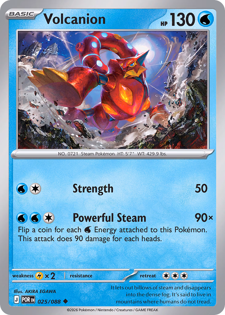 Volcanion Pokemon card (025/088, Perfect Order)