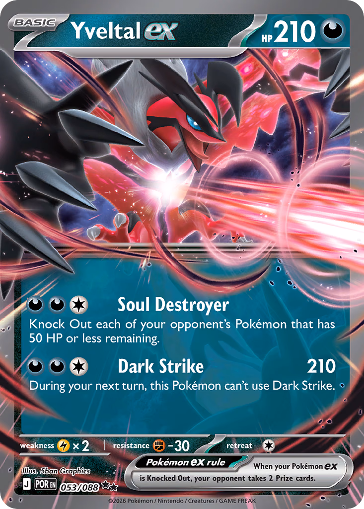 Yveltal ex Pokemon card (053/088, Perfect Order)