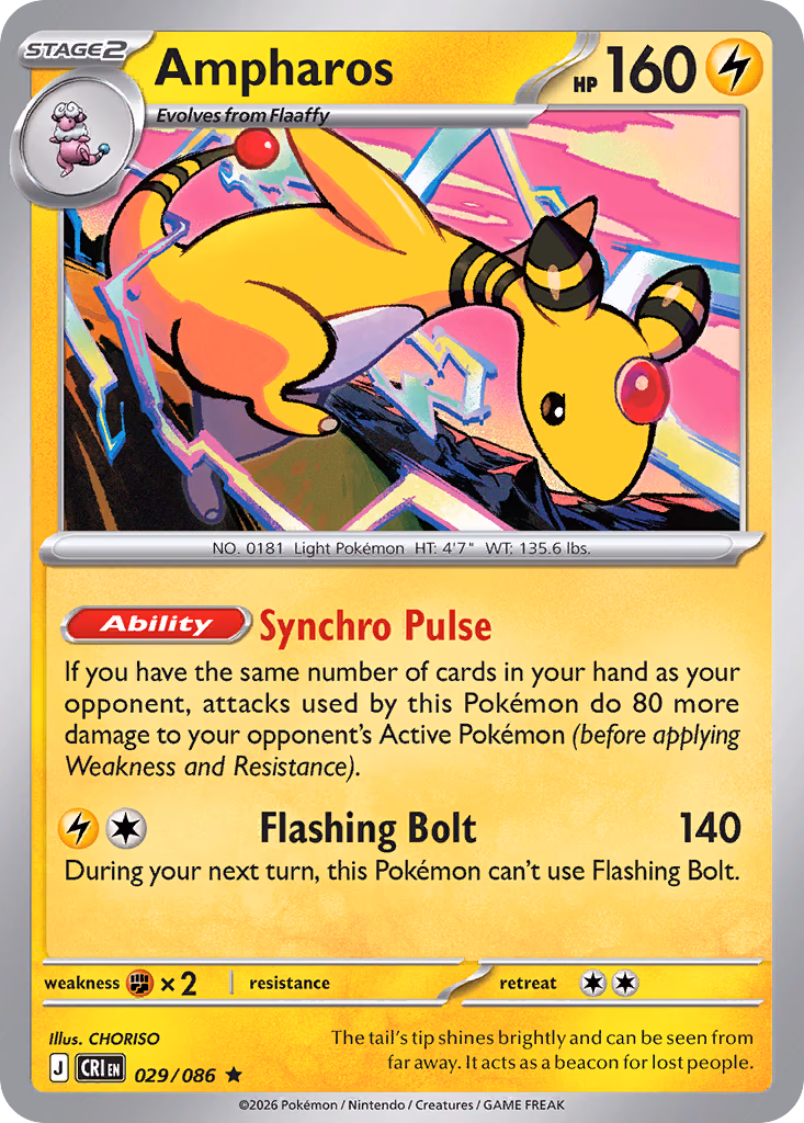 Ampharos Pokemon card (029/086, Chaos Rising)