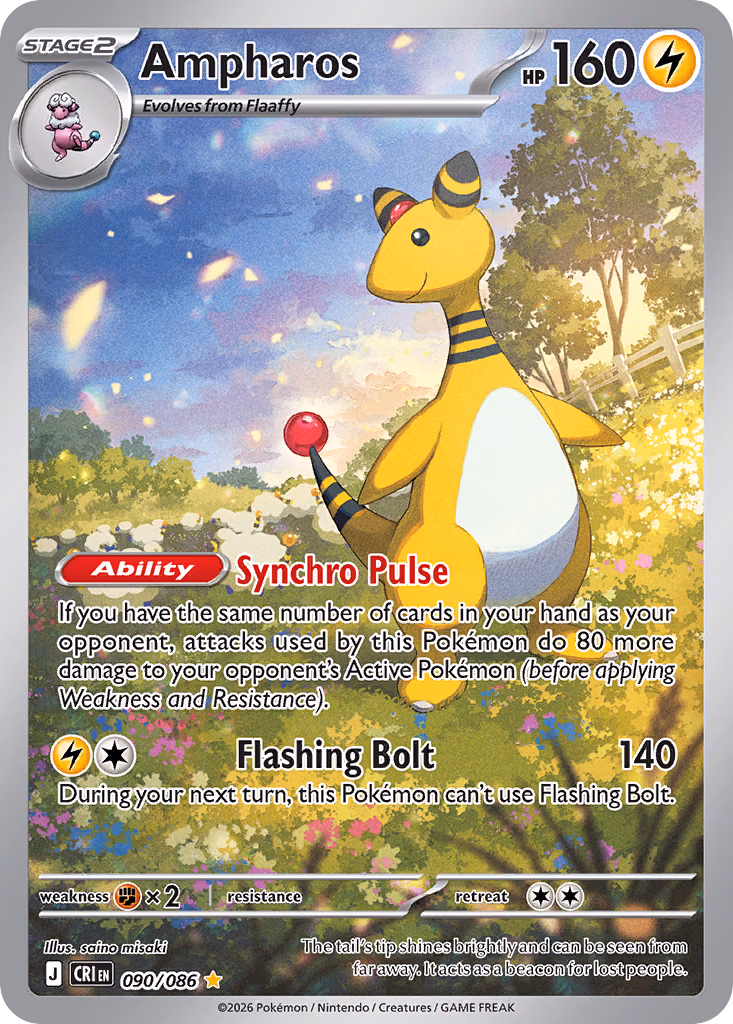 Ampharos Pokemon card (090/086, Chaos Rising)