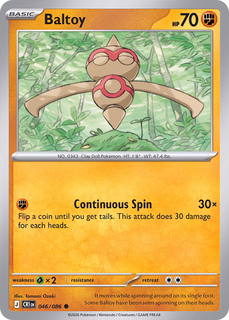 Baltoy Pokemon card (046/086, Chaos Rising)