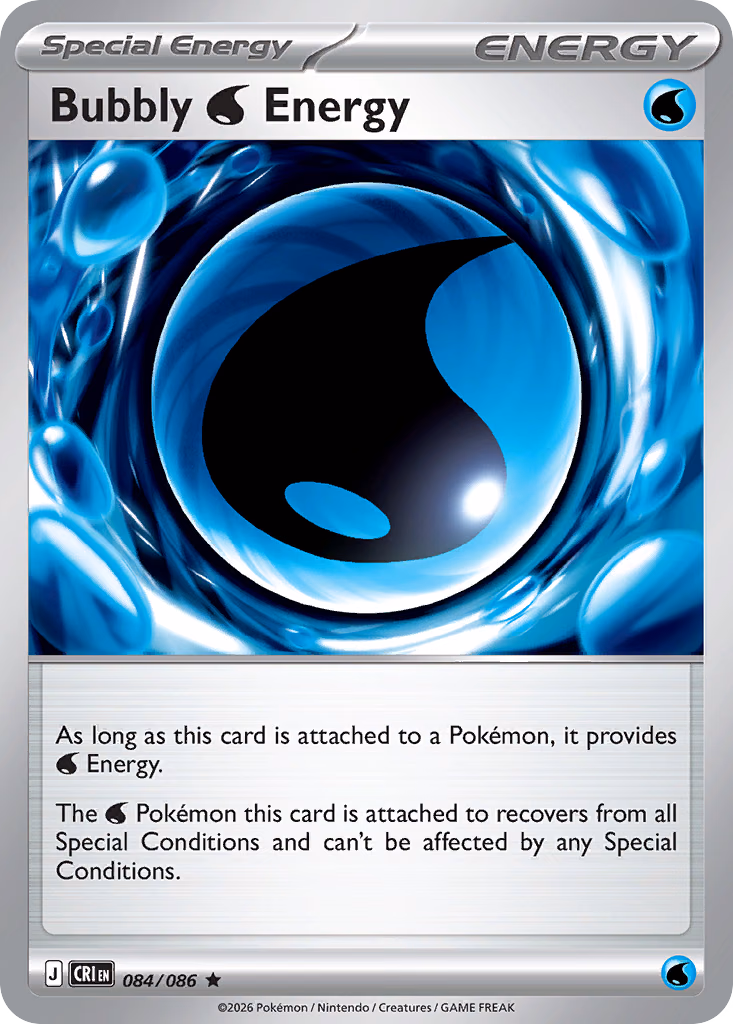 Bubbly Water Energy Pokemon card (084/086, Chaos Rising)