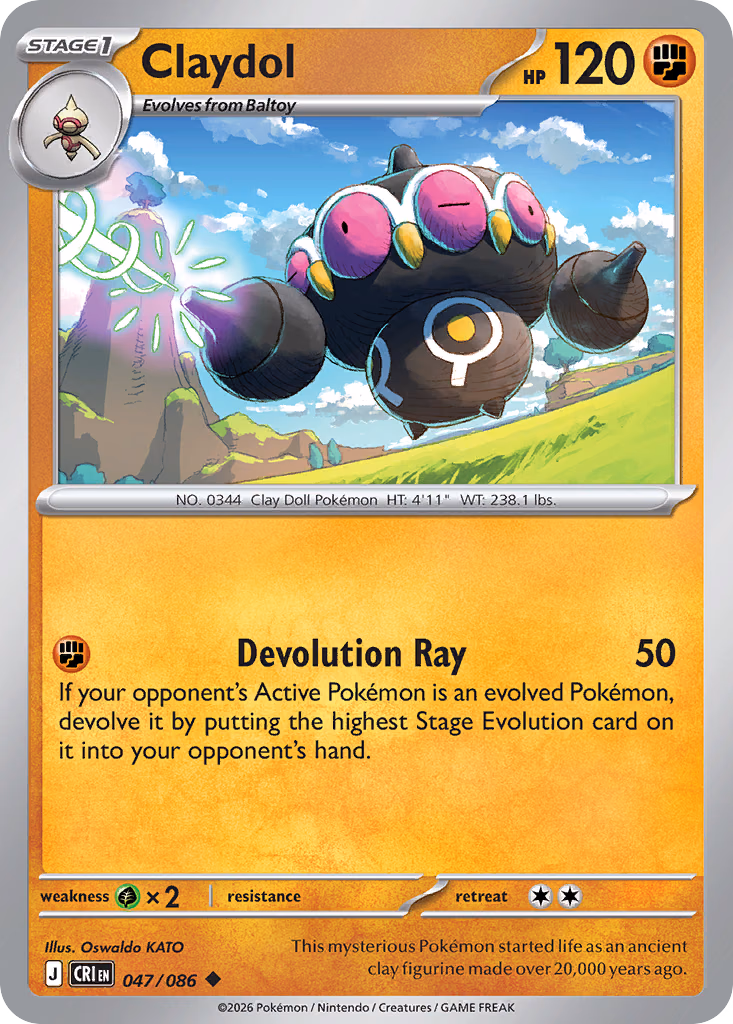 Claydol Pokemon card (047/086, Chaos Rising)