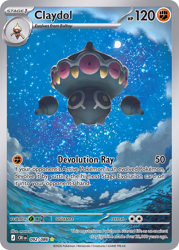Claydol Pokemon card (092/086, Chaos Rising)