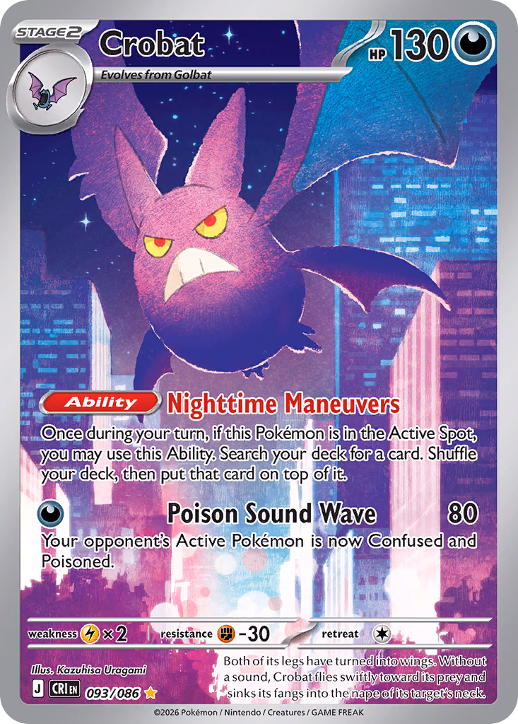Crobat Pokemon card (093/086, Chaos Rising)