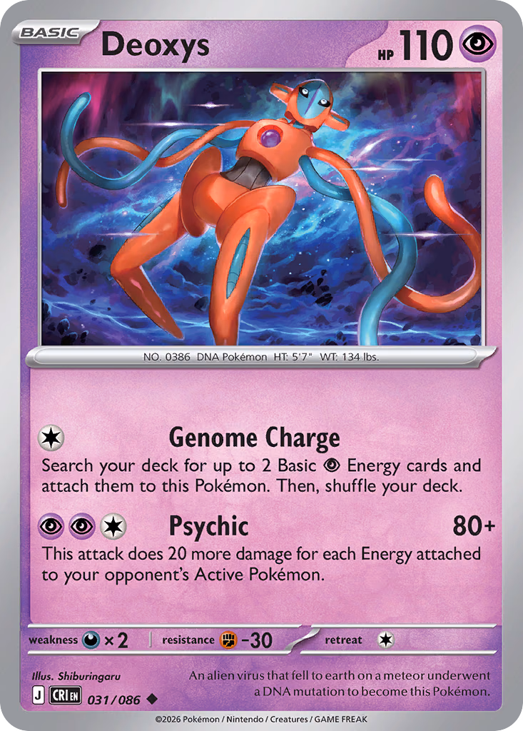 Deoxys Pokemon card (031/086, Chaos Rising)