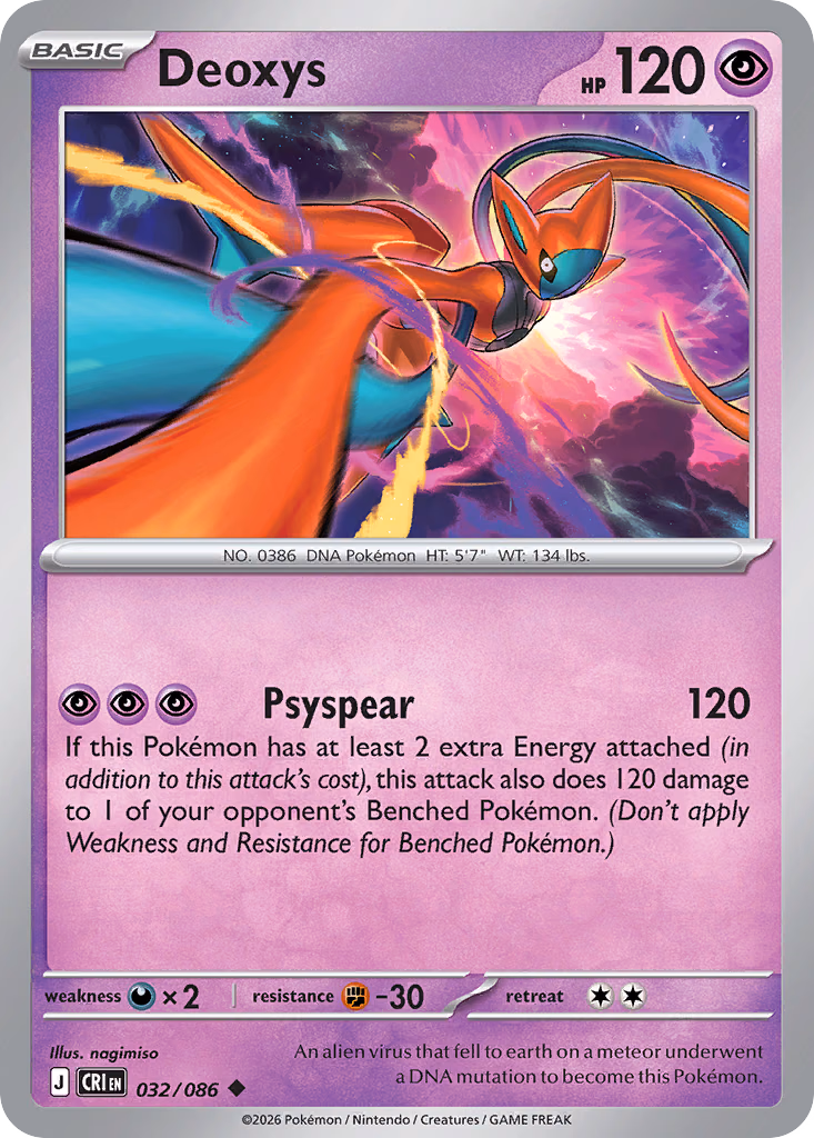 Deoxys Pokemon card (032/086, Chaos Rising)