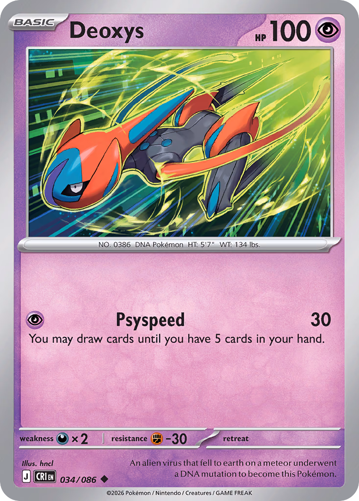 Deoxys Pokemon card (034/086, Chaos Rising)