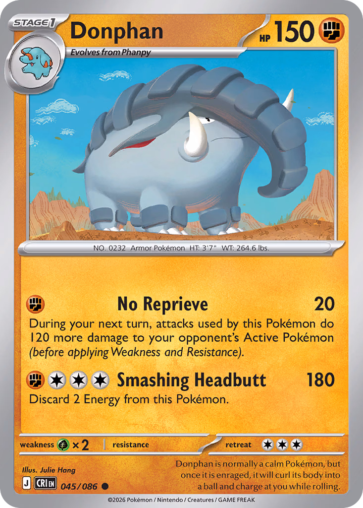 Donphan Pokemon card (045/086, Chaos Rising)