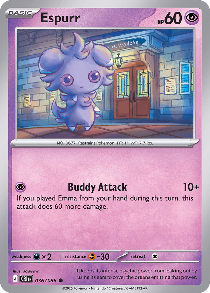 Espurr Pokemon card (036/086, Chaos Rising)