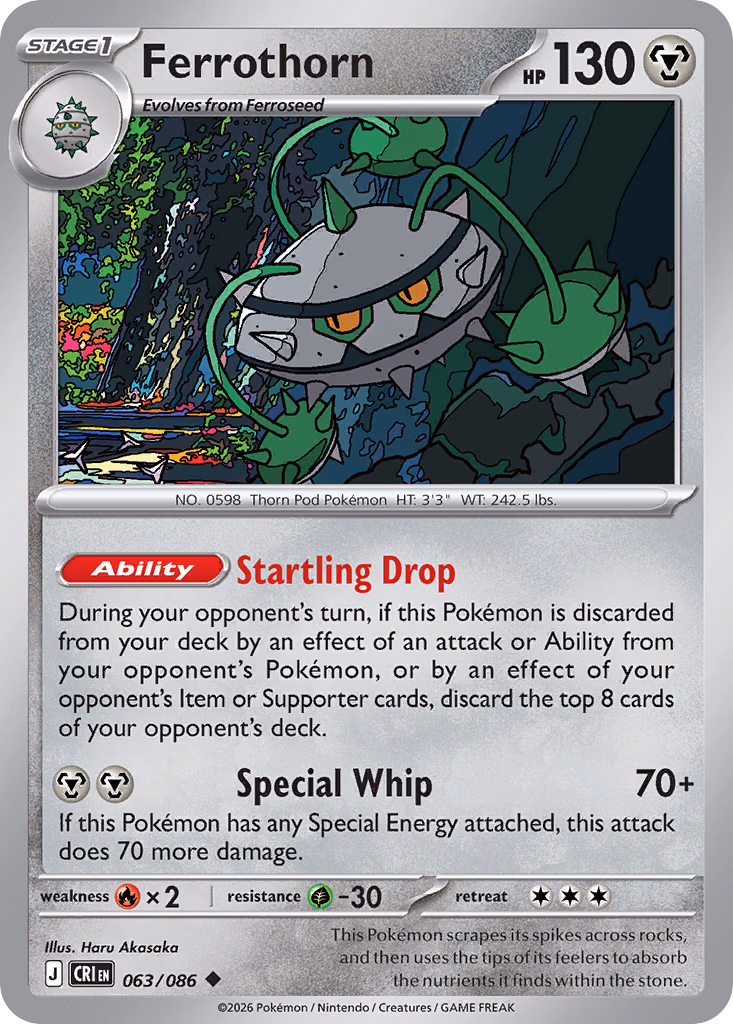 Ferrothorn Pokemon card (063/086, Chaos Rising)