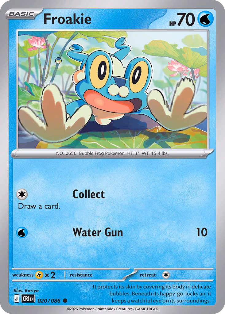 Froakie Pokemon card (020/086, Chaos Rising)