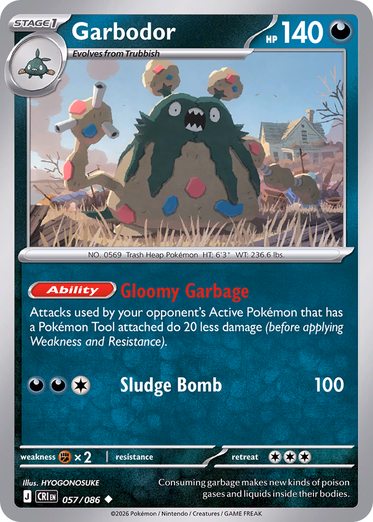 Garbodor Pokemon card (057/086, Chaos Rising)