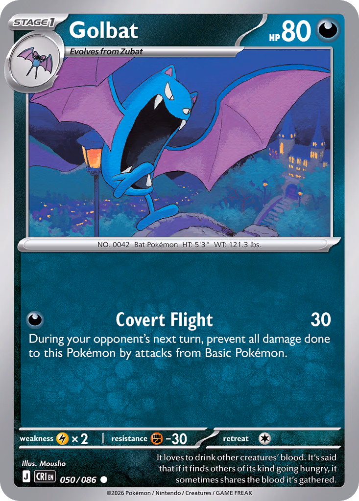 Golbat Pokemon card (050/086, Chaos Rising)