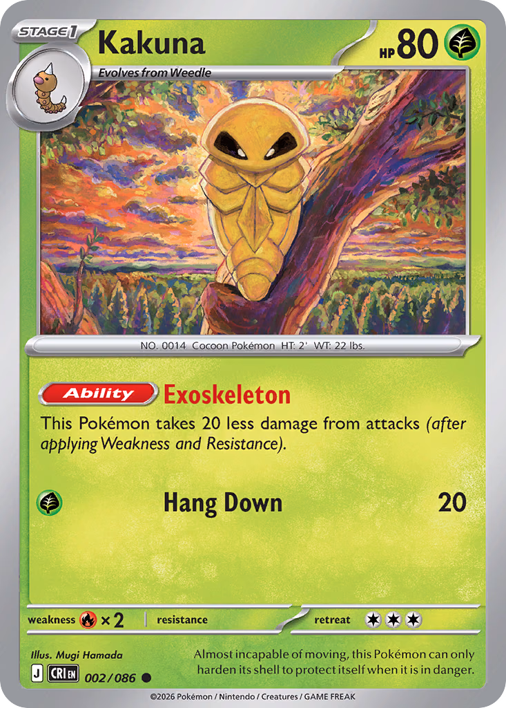 Kakuna Pokemon card (002/086, Chaos Rising)