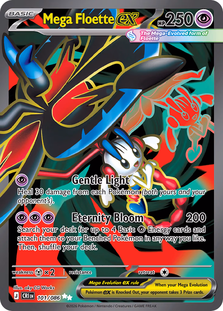 Mega Floette ex Pokemon card (101/086, Chaos Rising)