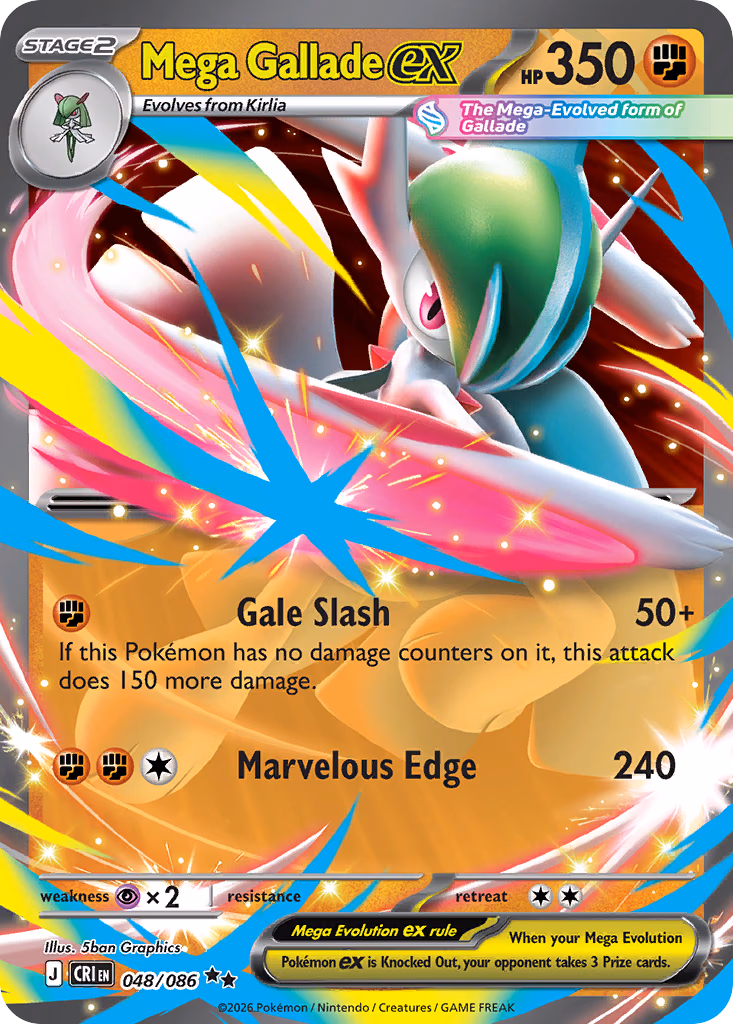 Mega Gallade ex Pokemon card (048/086, Chaos Rising)