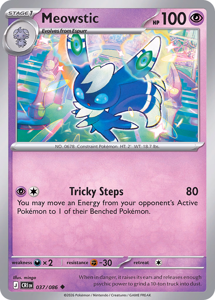 Meowstic Pokemon card (037/086, Chaos Rising)
