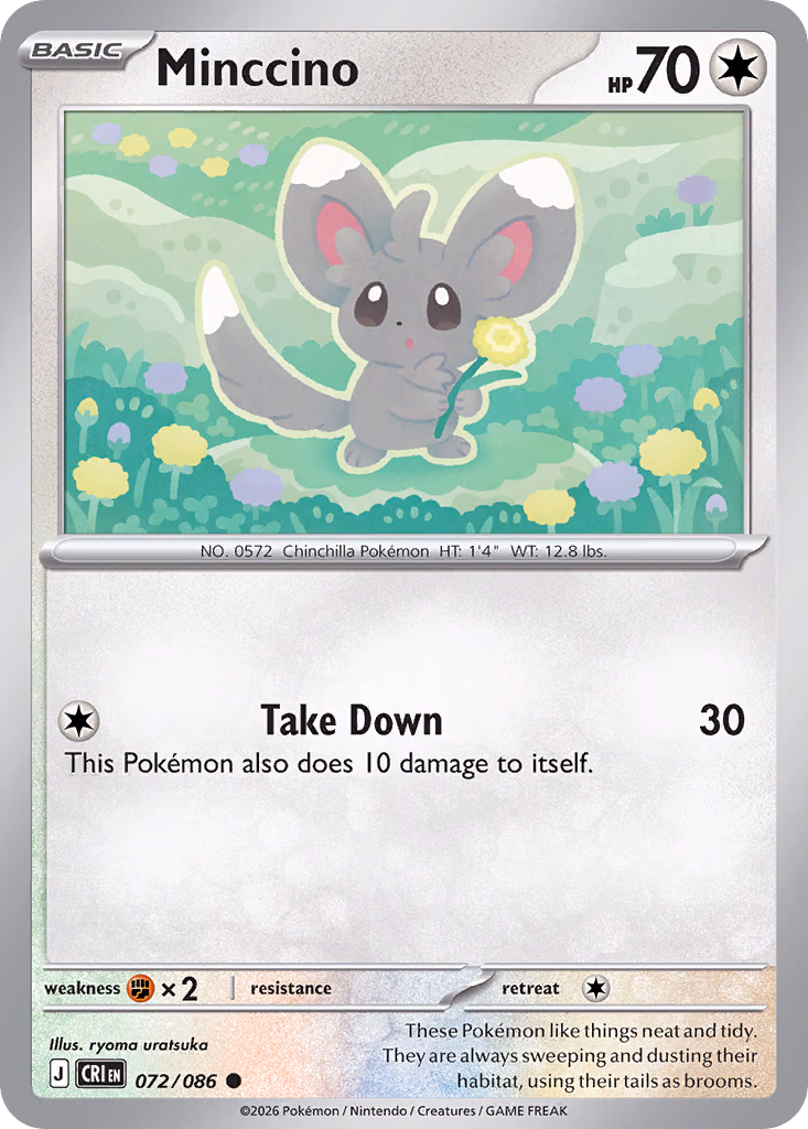 Minccino Pokemon card (072/086, Chaos Rising)