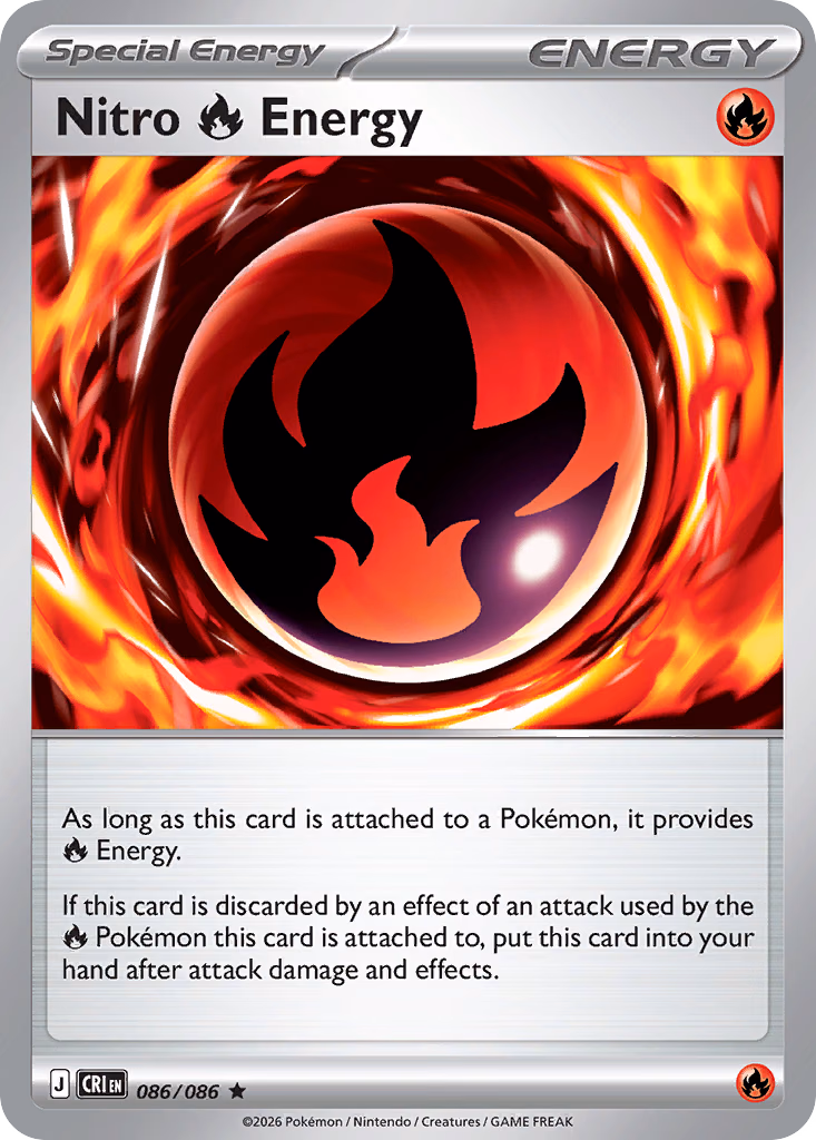 Nitro Fire Energy Pokemon card (086/086, Chaos Rising)