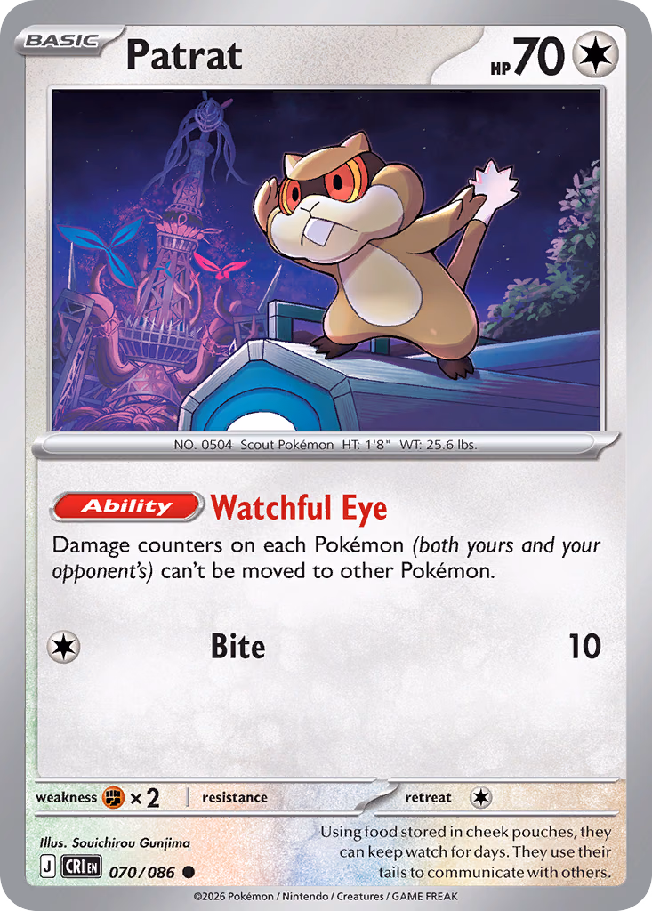 Patrat Pokemon card (070/086, Chaos Rising)