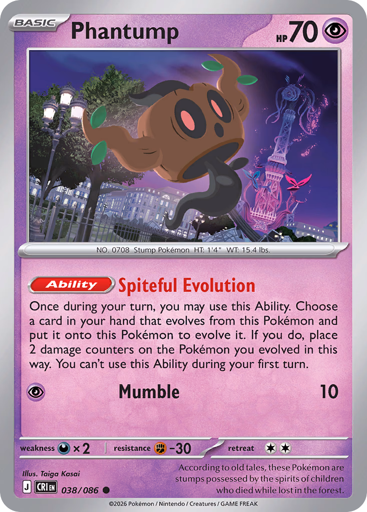 Phantump Pokemon card (038/086, Chaos Rising)