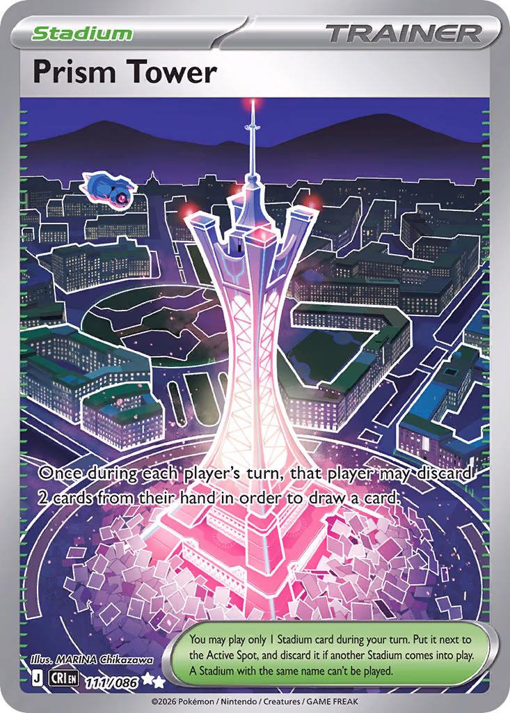 Prism Tower Pokemon card (111/086, Chaos Rising)