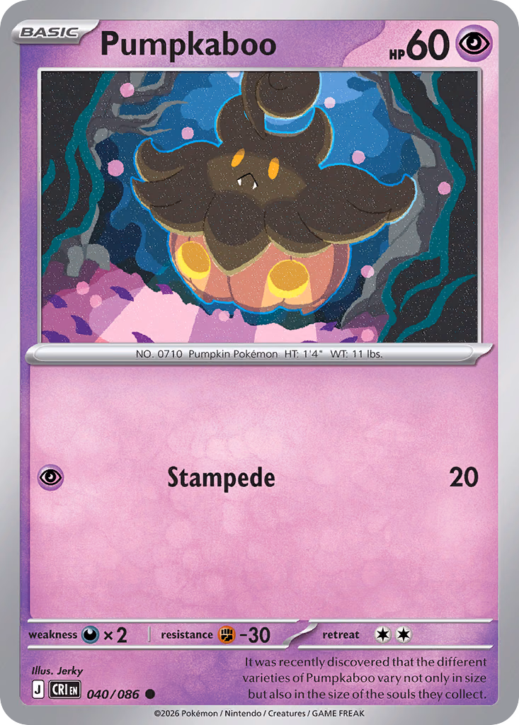 Pumpkaboo Pokemon card (040/086, Chaos Rising)