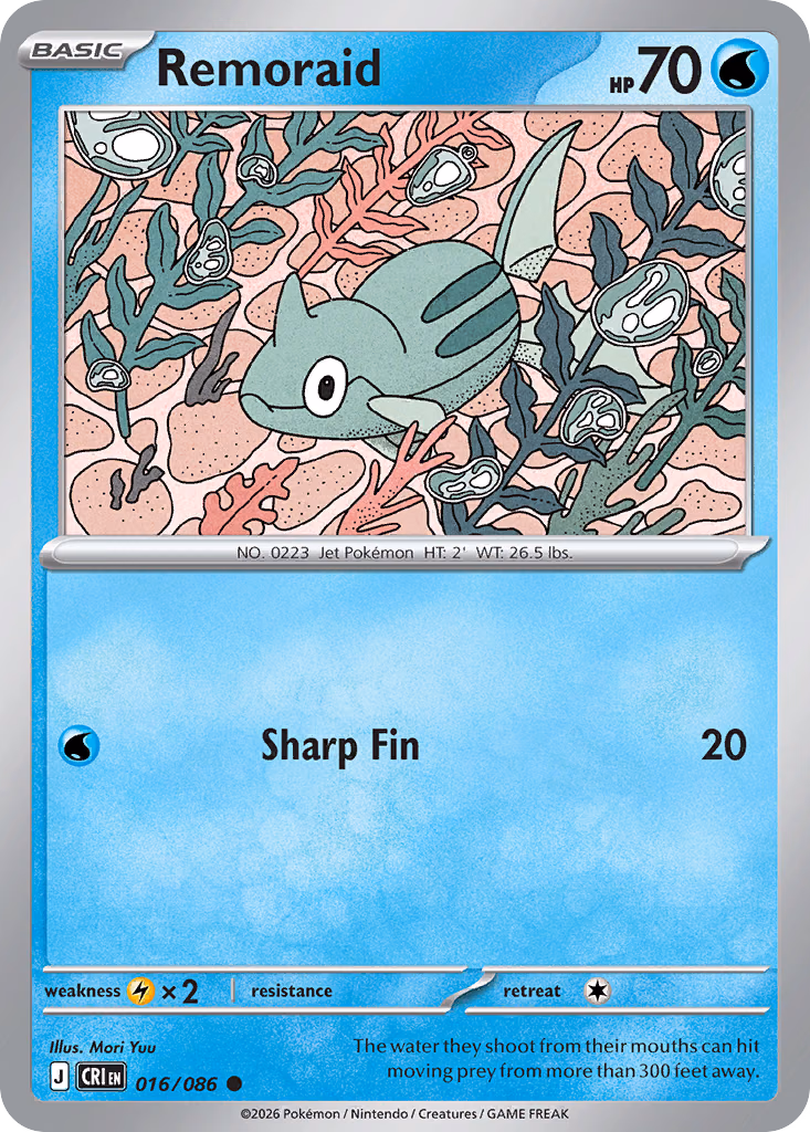 Remoraid Pokemon card (016/086, Chaos Rising)