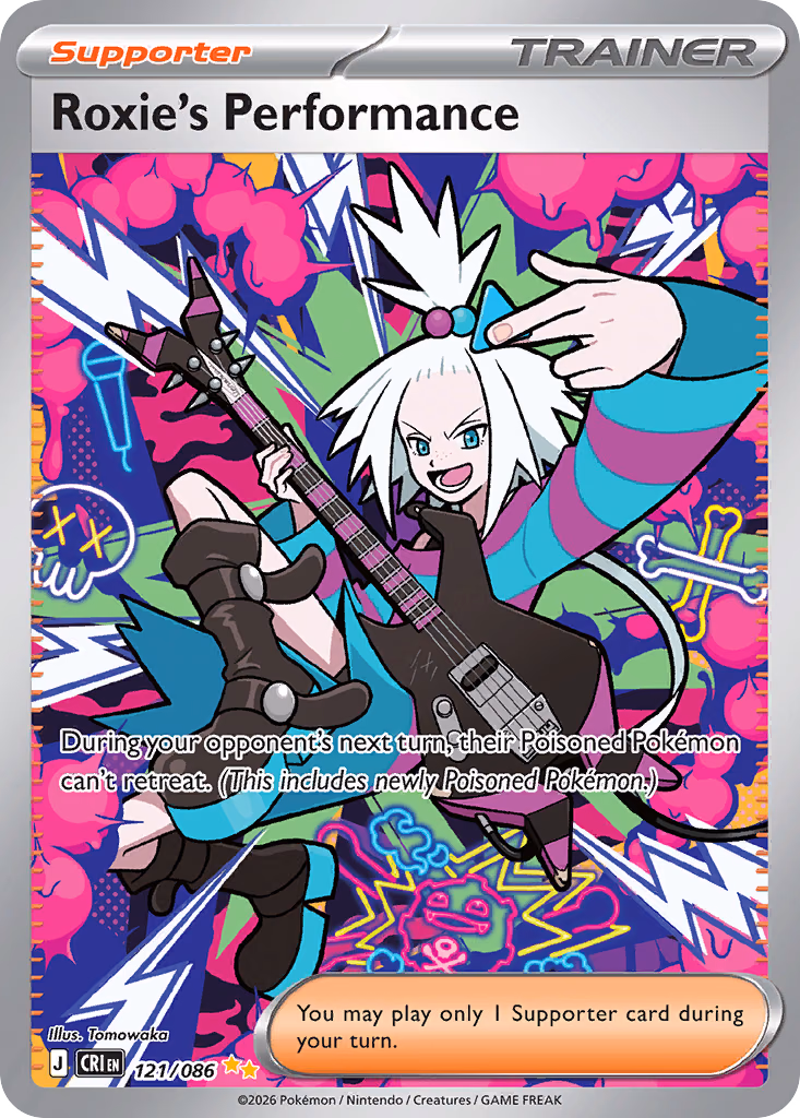 Roxie's Performance Pokemon card (121/086, Chaos Rising)