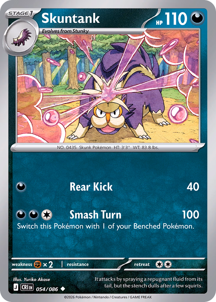 Skuntank Pokemon card (054/086, Chaos Rising)