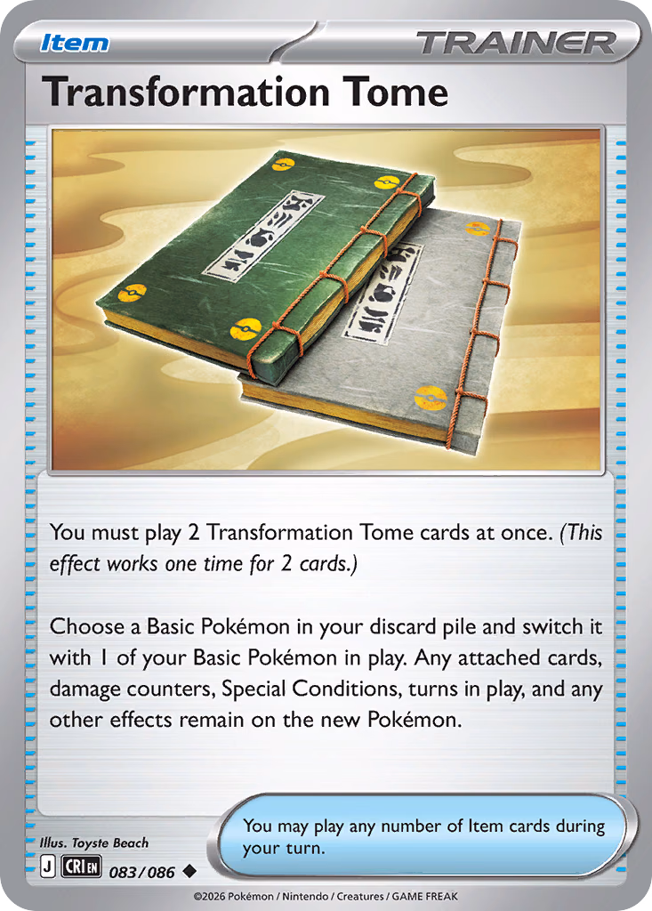 Transformation Tome Pokemon card (083/086, Chaos Rising)