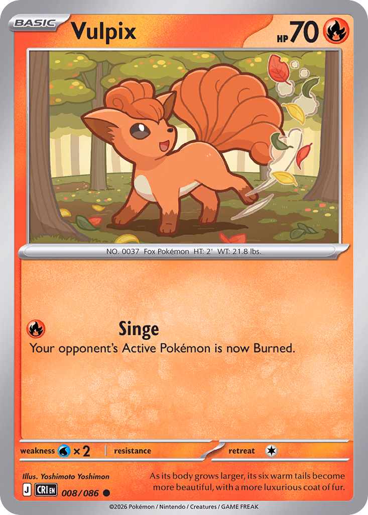Vulpix Pokemon card (008/086, Chaos Rising)