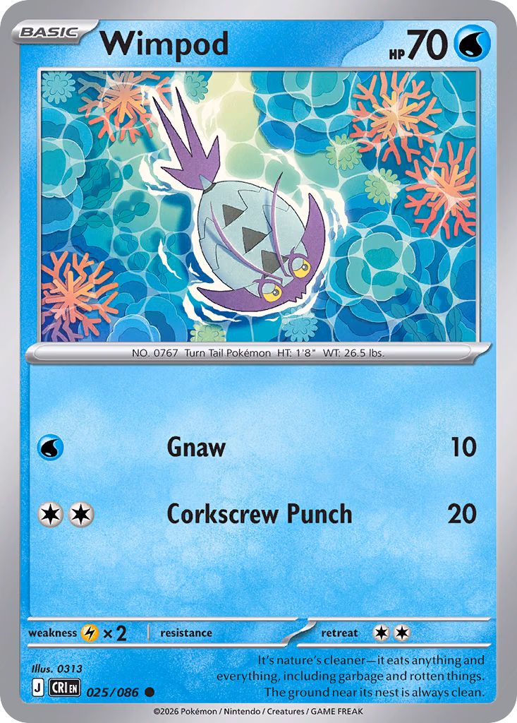 Wimpod Pokemon card (025/086, Chaos Rising)