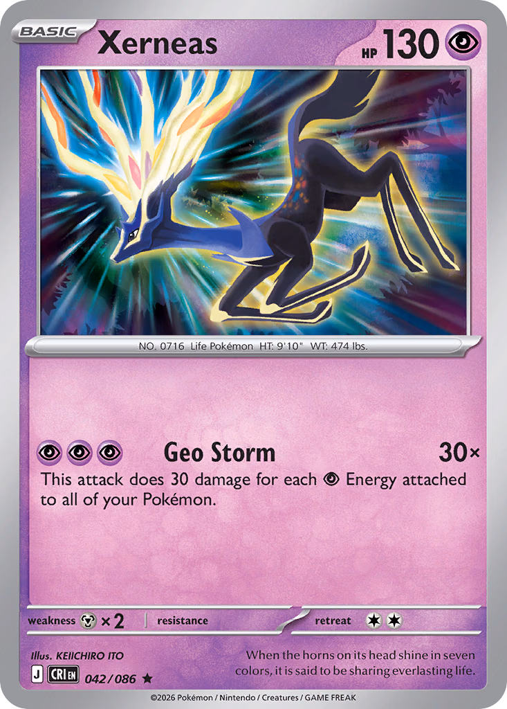 Xerneas Pokemon card (042/086, Chaos Rising)