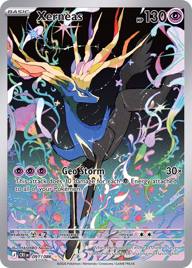 Xerneas Pokemon card (091/086, Chaos Rising)