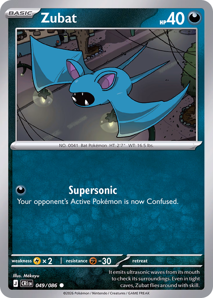 Zubat Pokemon card (049/086, Chaos Rising)