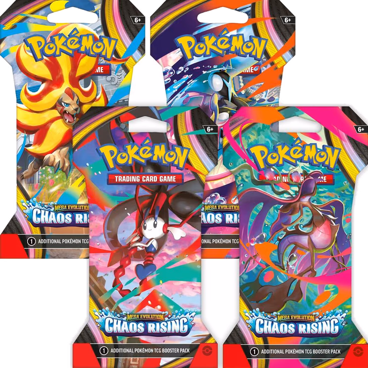 Pokemon Chaos Rising Sleeved Booster Pack Art Bundle [Set of 4]