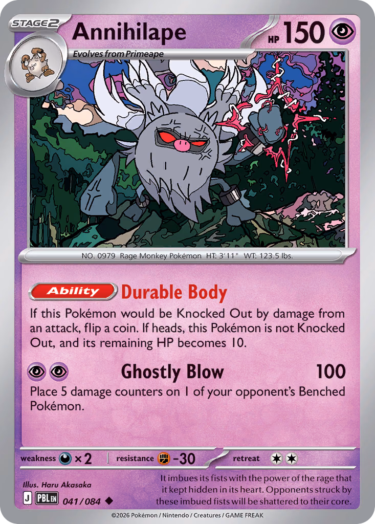 Annihilape Pokemon card (041/084, Pitch Black)
