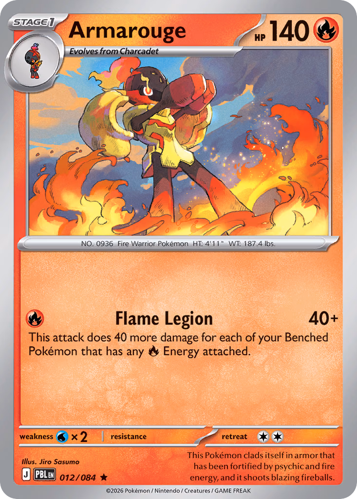 Armarouge Pokemon card (012/084, Pitch Black)