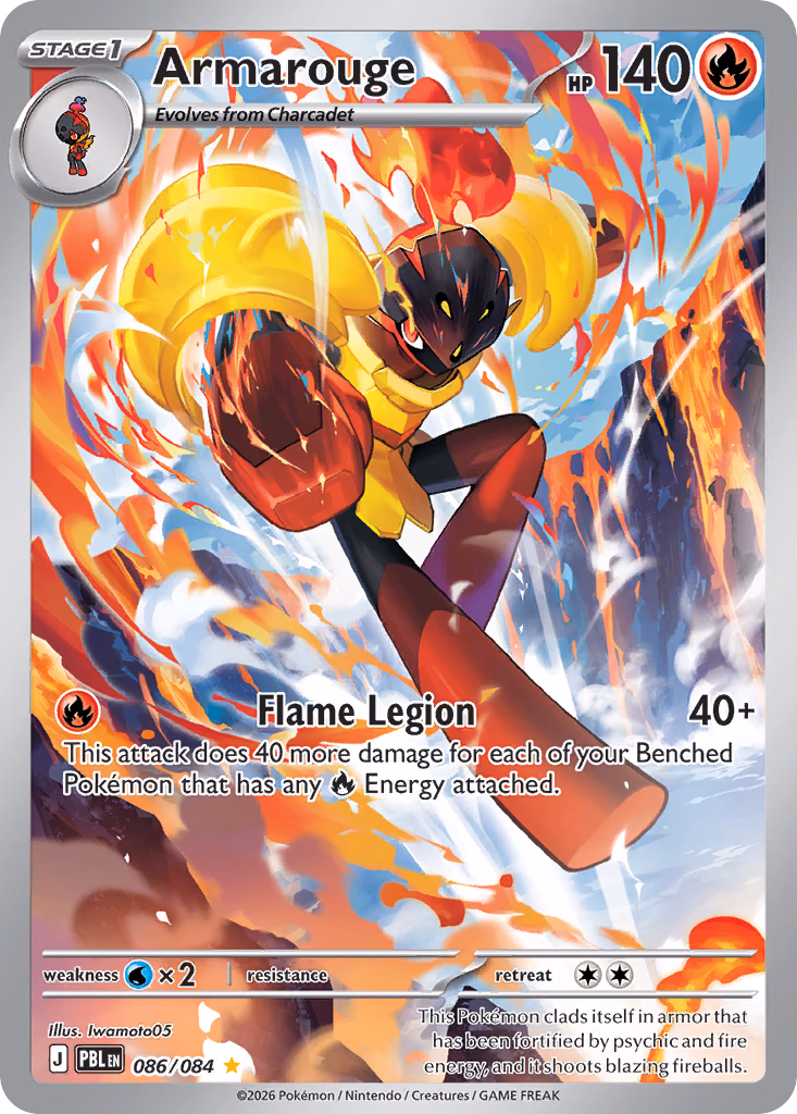 Armarouge Pokemon card (086/084, Pitch Black)