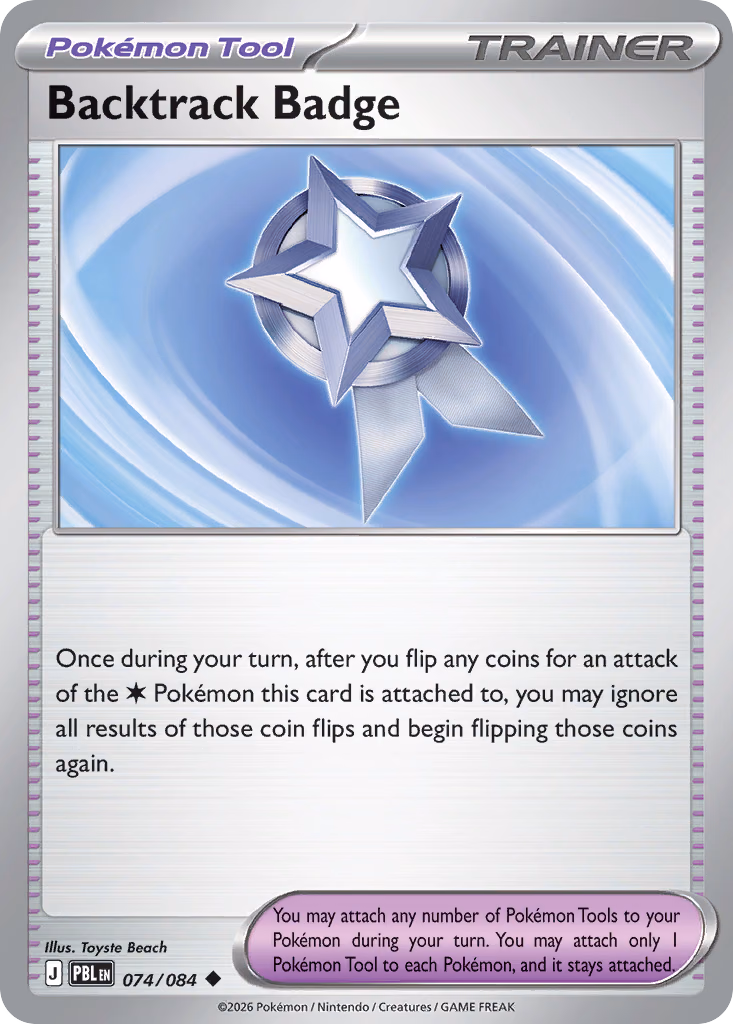 Backtrack Badge Pokemon card (074/084, Pitch Black)