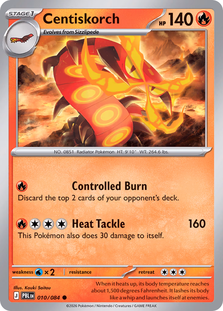 Centiskorch Pokemon card (010/084, Pitch Black)