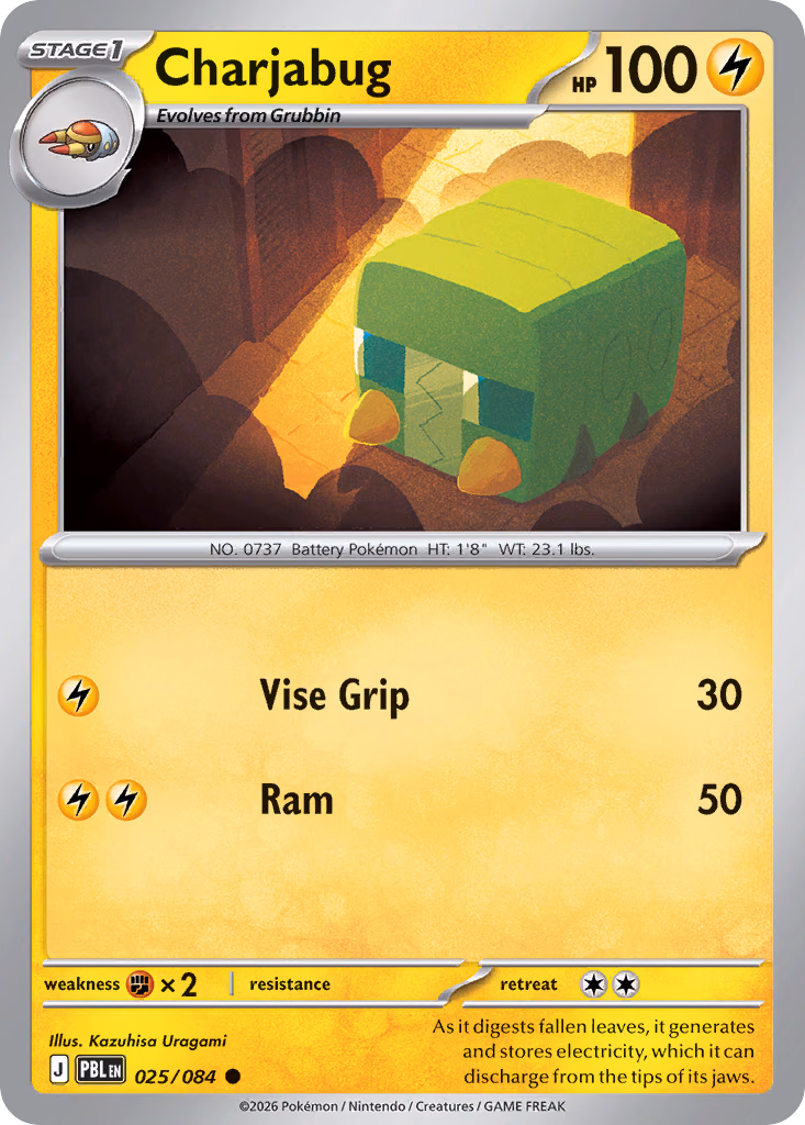 Charjabug Pokemon card (025/084, Pitch Black)