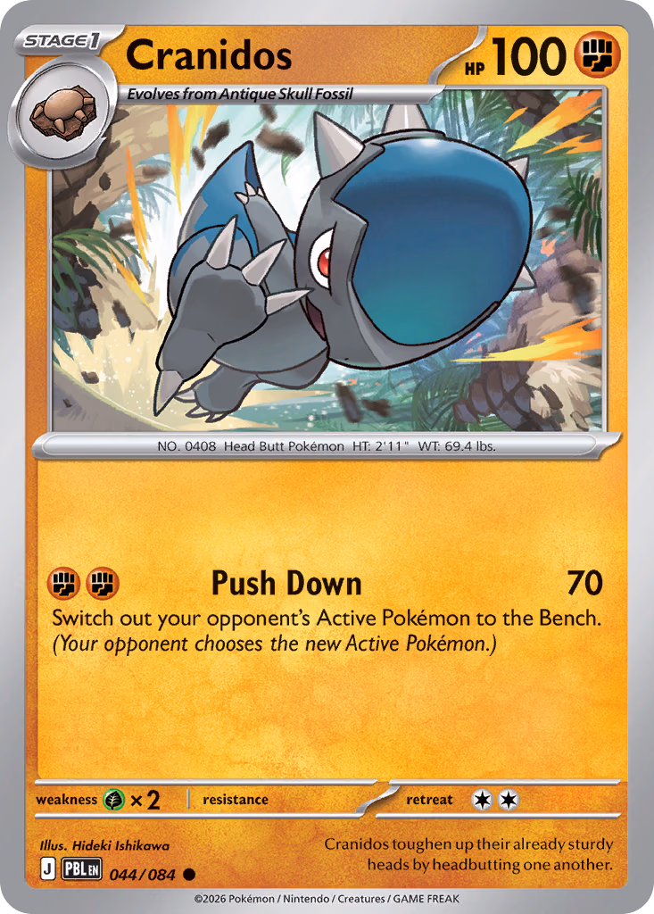 Cranidos Pokemon card (044/084, Pitch Black)